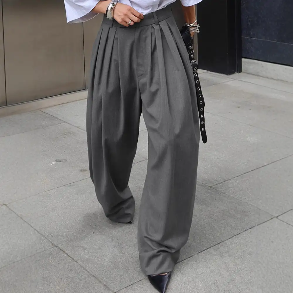 Pleated Loose Fit Suit Pants