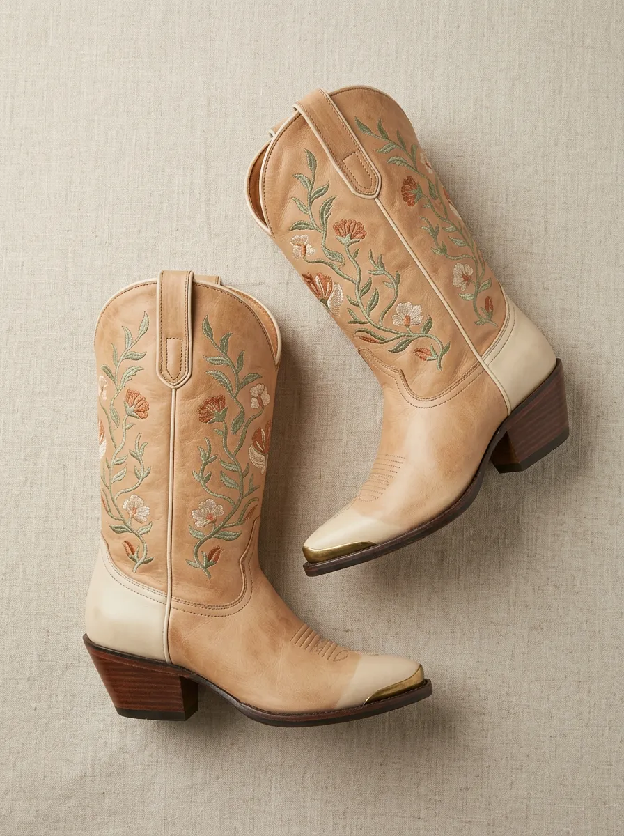 Ranch Embroidered Floral Western-Style Western Boots