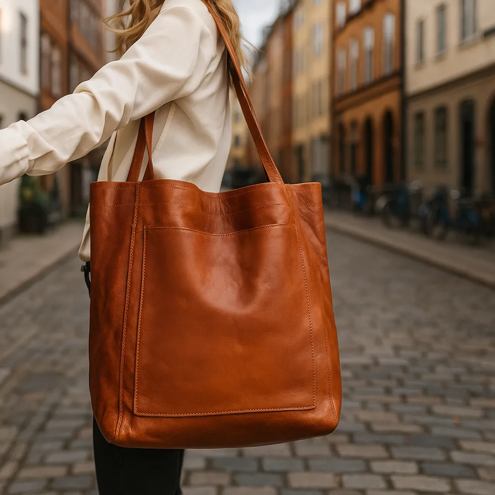 Lightweight Leather Tote Bag