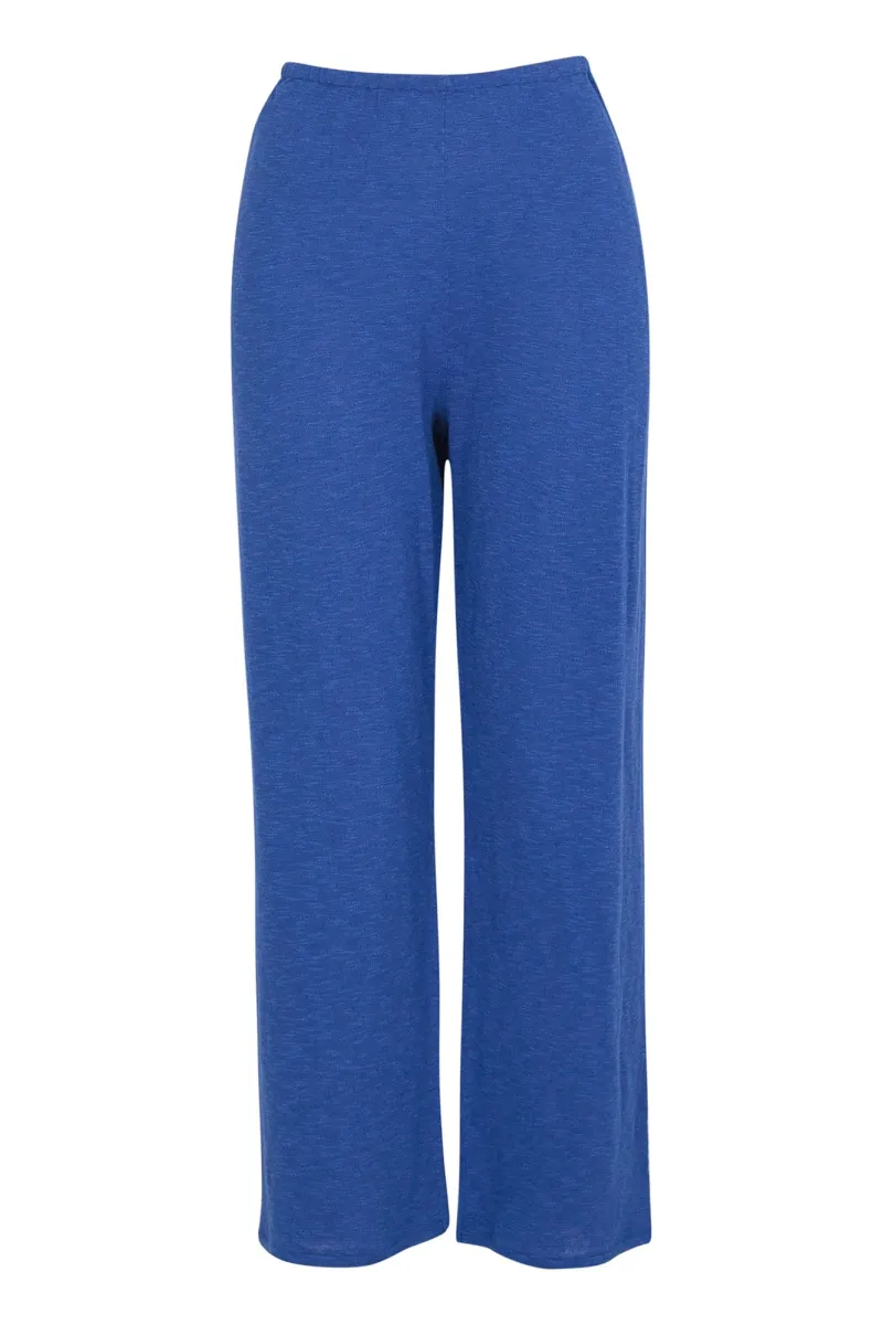 Soft And  Comfortable Breathable Loose Straight  Blue Pants