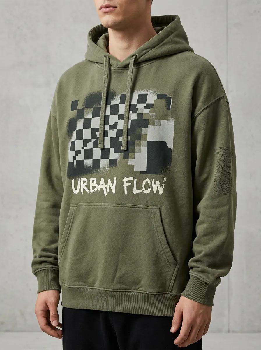 Graphic Checkered Men's Graphic Hoodie