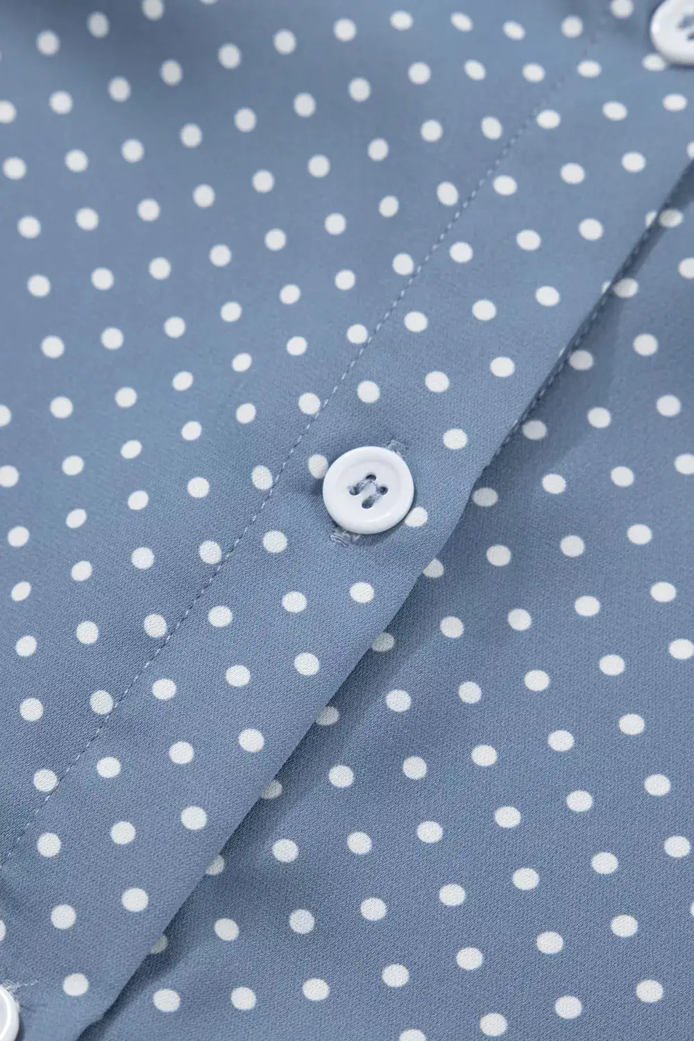 Dotted Print Cuffed Short Sleeve Shirt