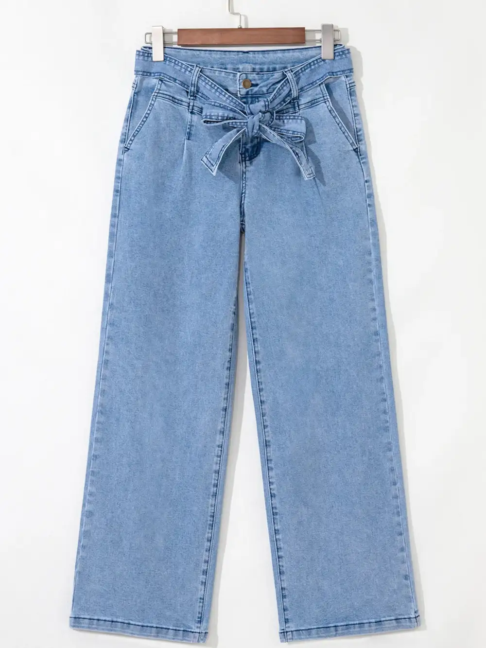 High Rise Raw Hem Denim Jeans