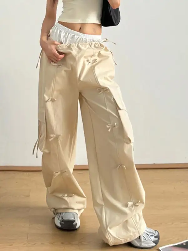 Elastic Waist Drawstring Pocketed Everyday Cargo Pants