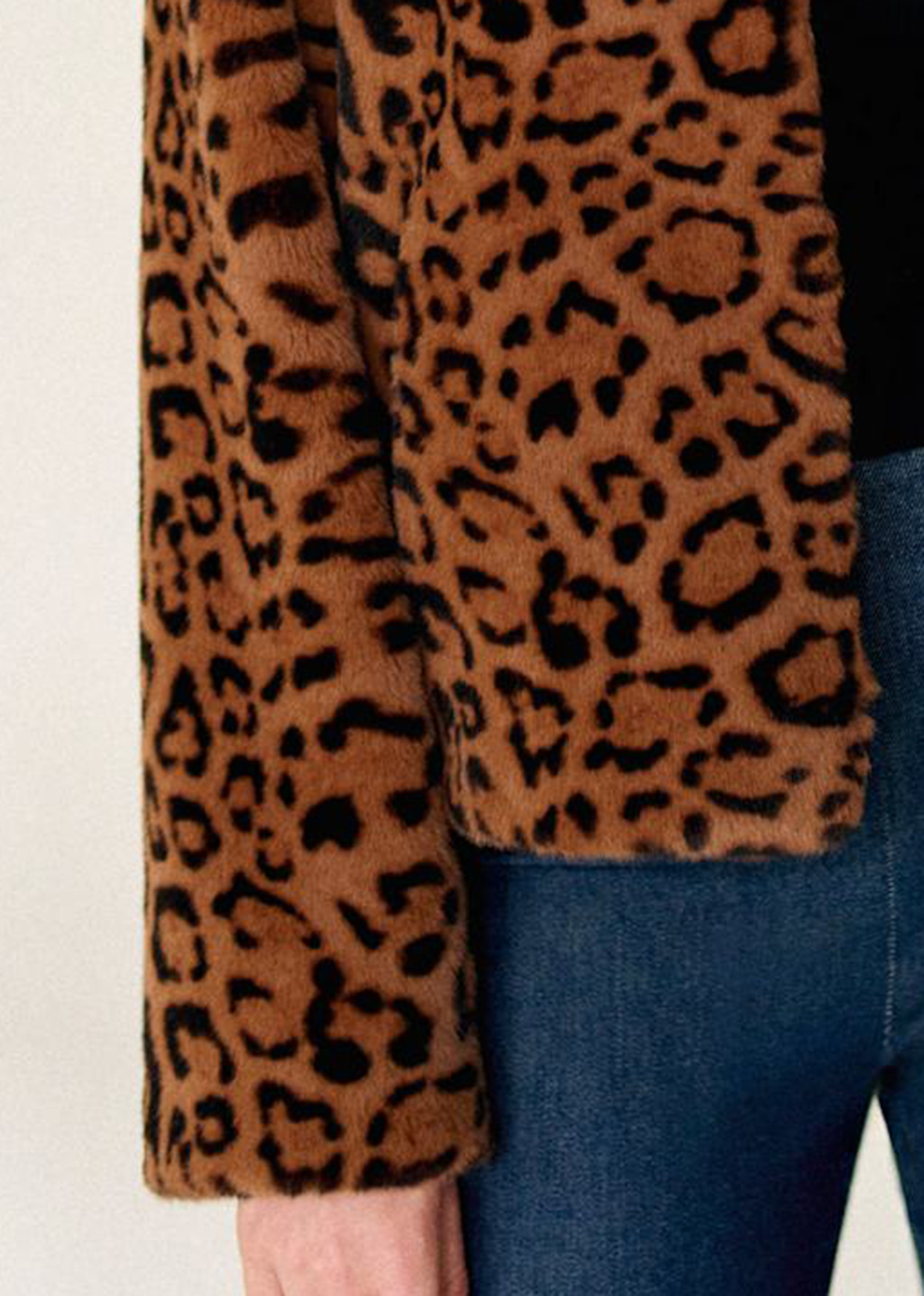 Leopard Print Faux Fur Short Coat