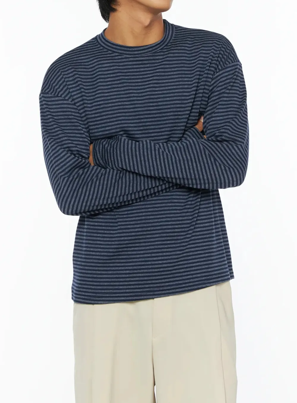 Men's Basic Striped Long Sleeve Tee