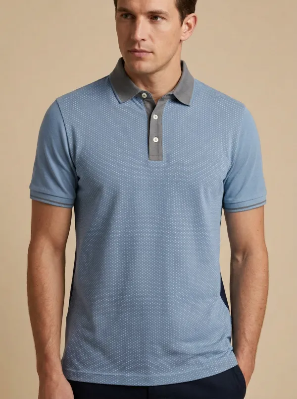 Casual Polka-Dot Men's Polo Shirt