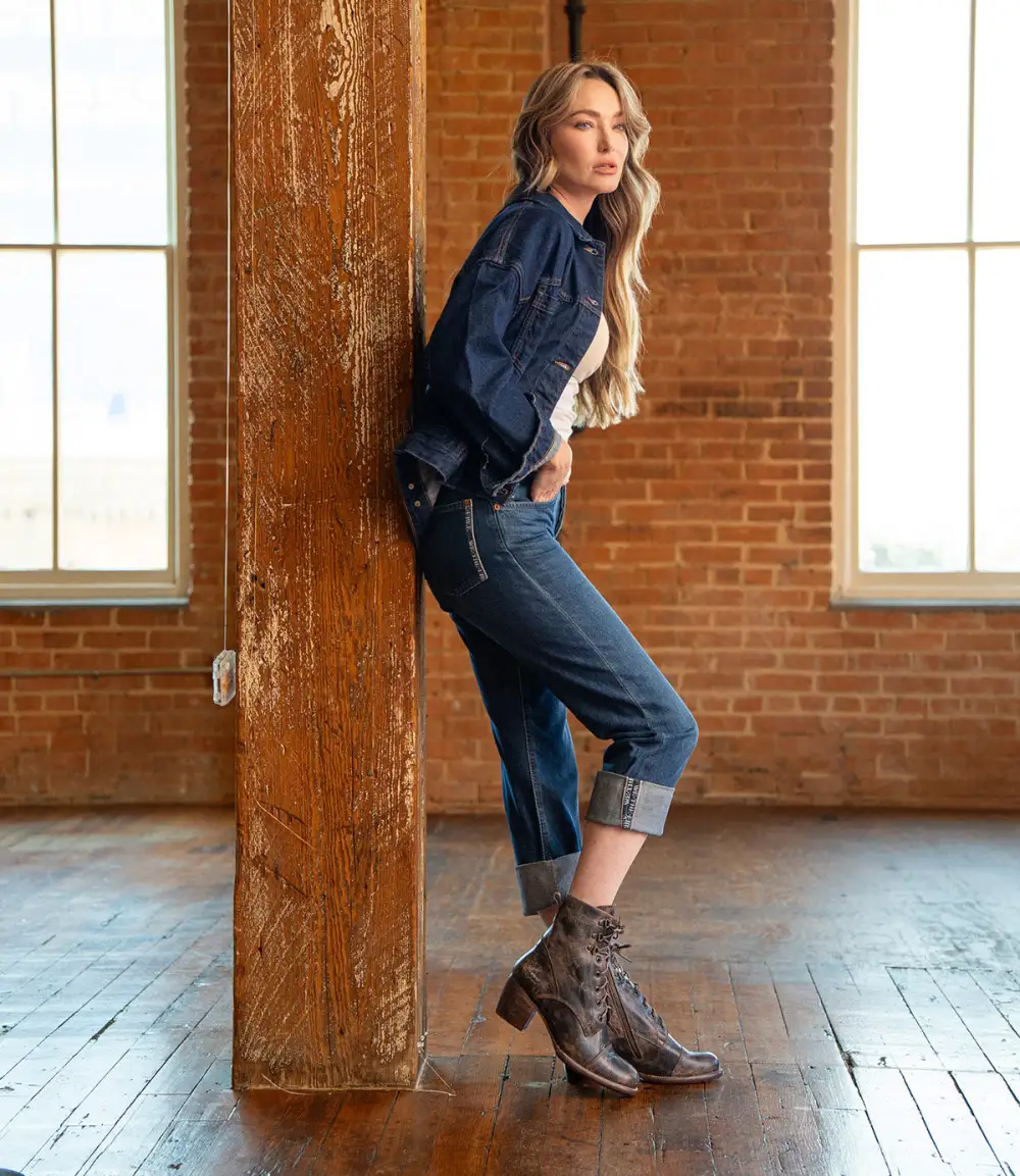 Cap-Toe Side-Zip Lace-Up Boots
