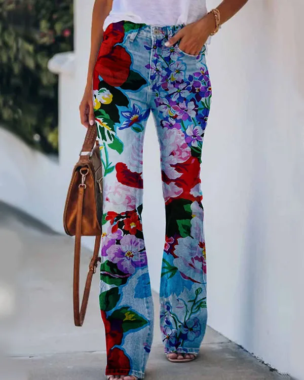 Floral Casual Pants