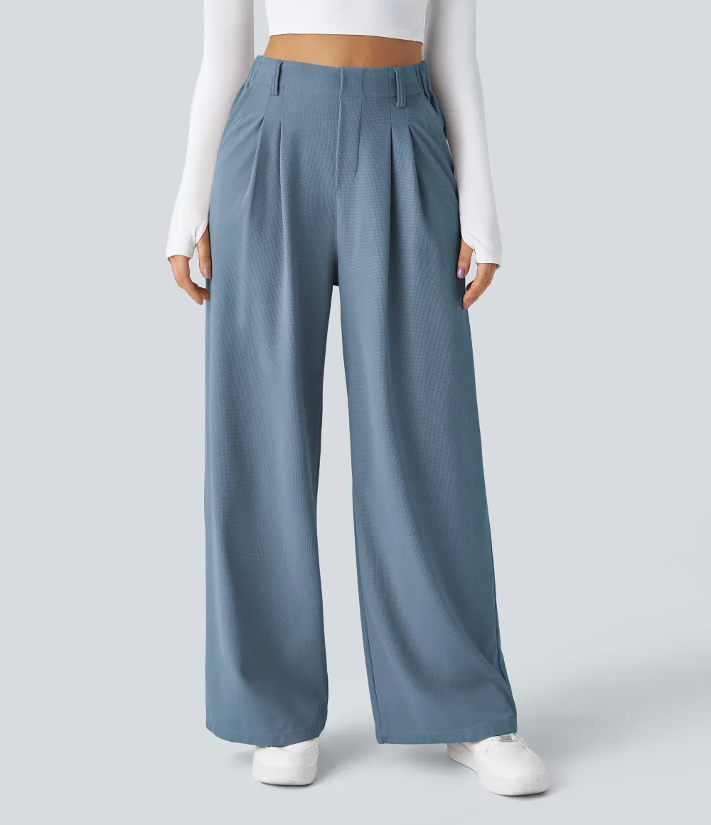 2026🔥  High Waisted Pocket Straight Leg Work Pants