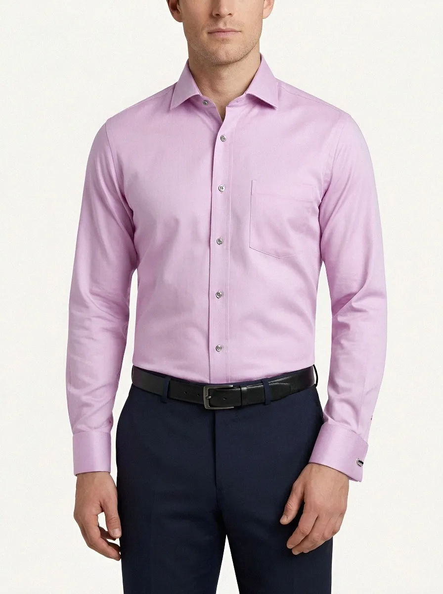 Men's Timeless Long-Sleeve Solid Dress Shirt