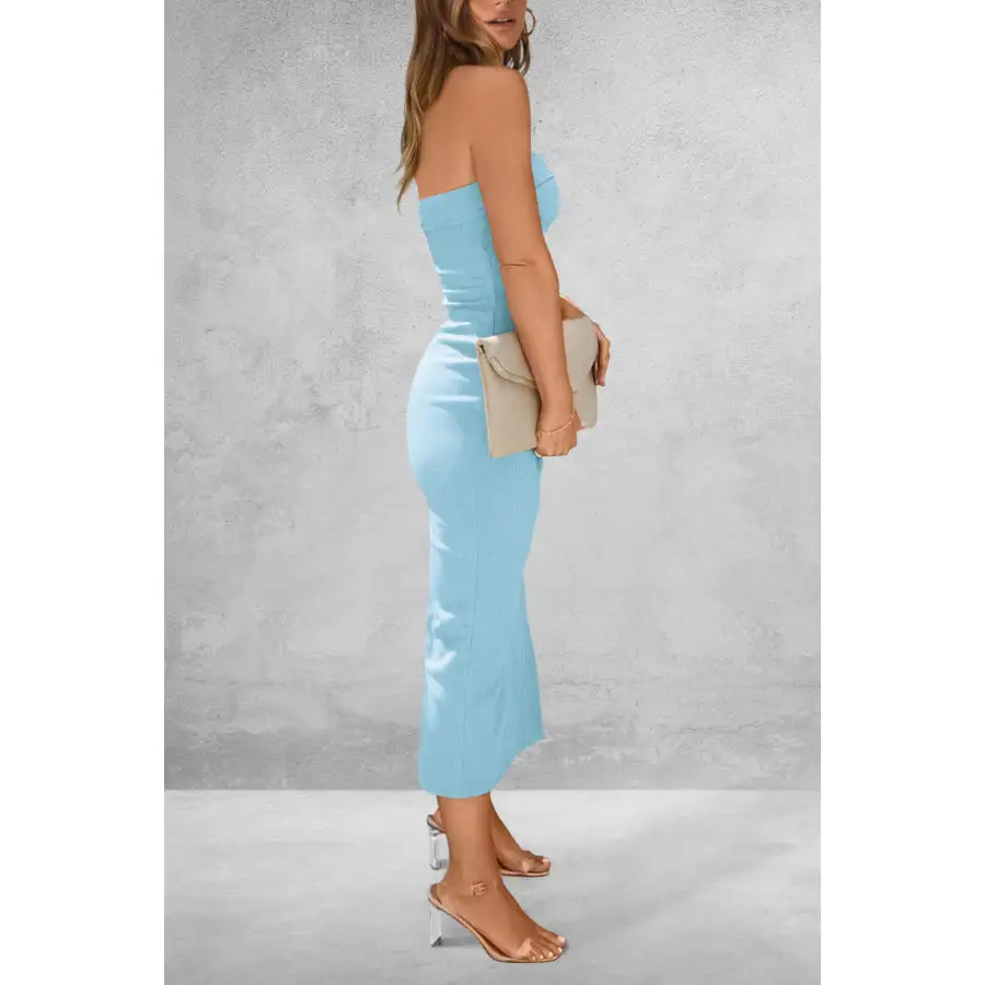 Everyday Slit Tube Midi Dress