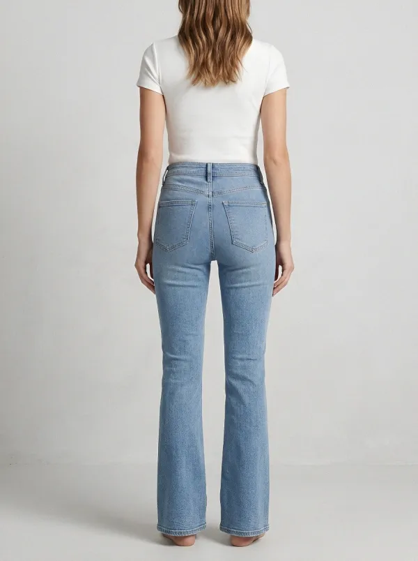 Elegant High-Waist Stretch Women's High-Waist Stretch Flare Jeans