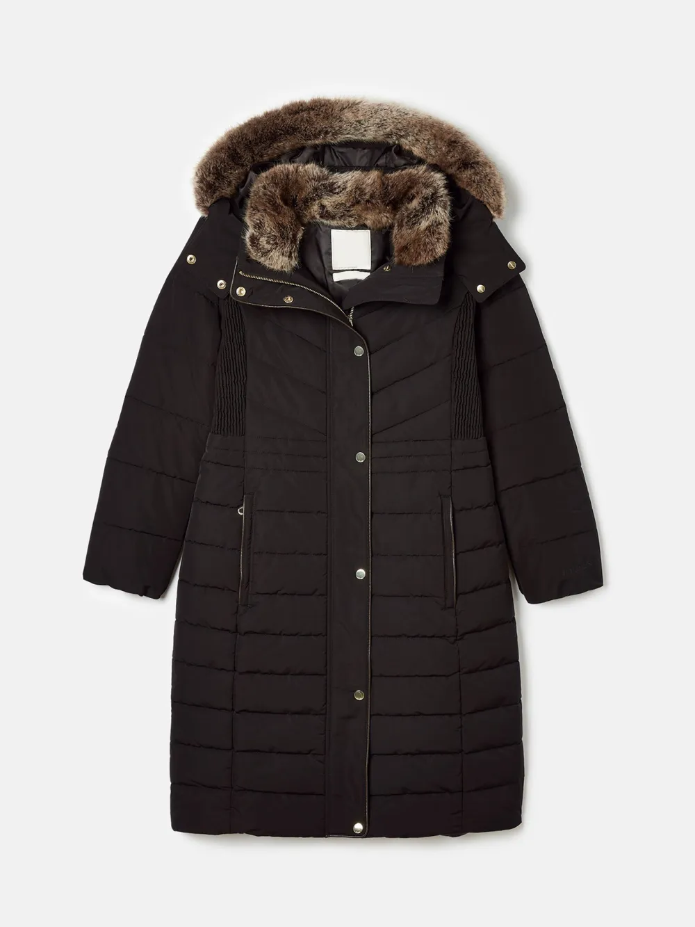 Black Showerproof Longline Padded Coat
