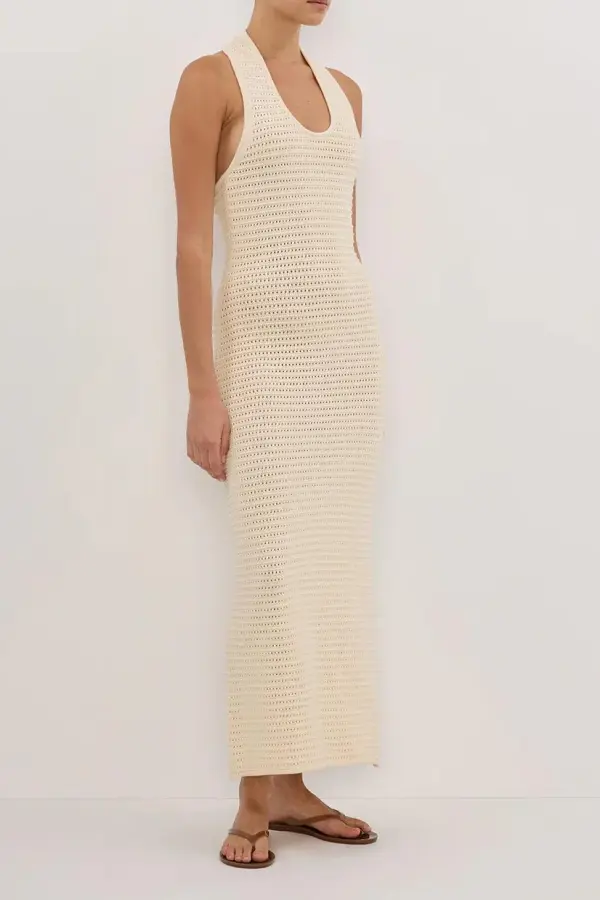 GINCREAM HALTER CROCHET DRESS