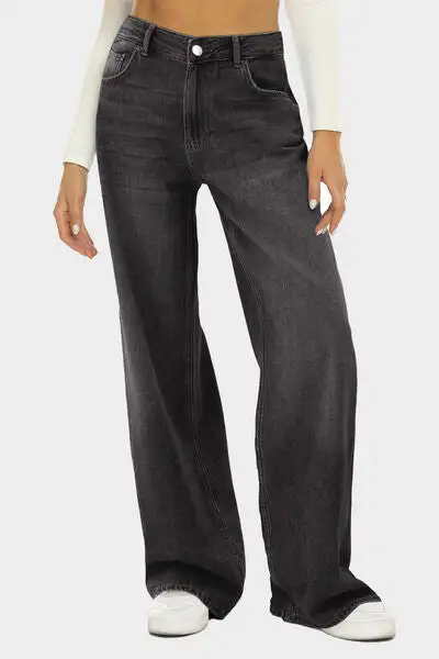 Textured Collared Denim Jeans