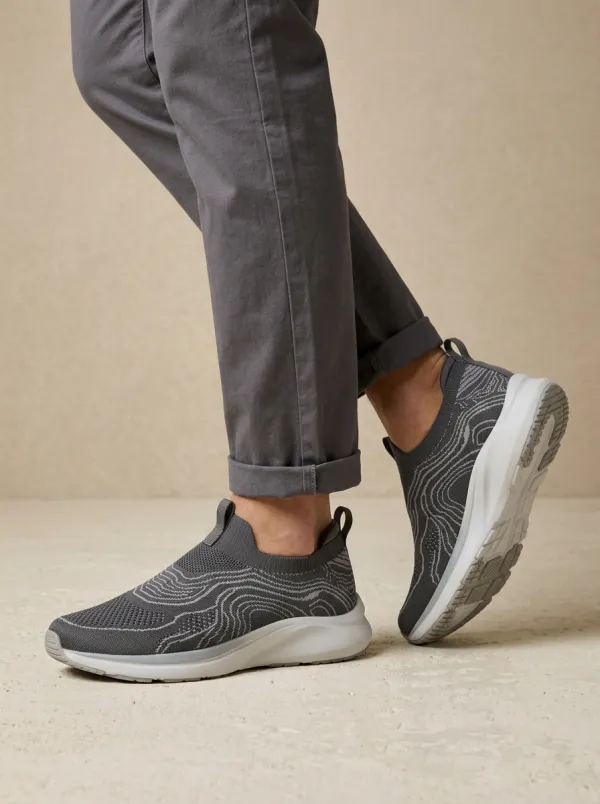 Unisex Casual Minimalist Topographic Print Sneakers