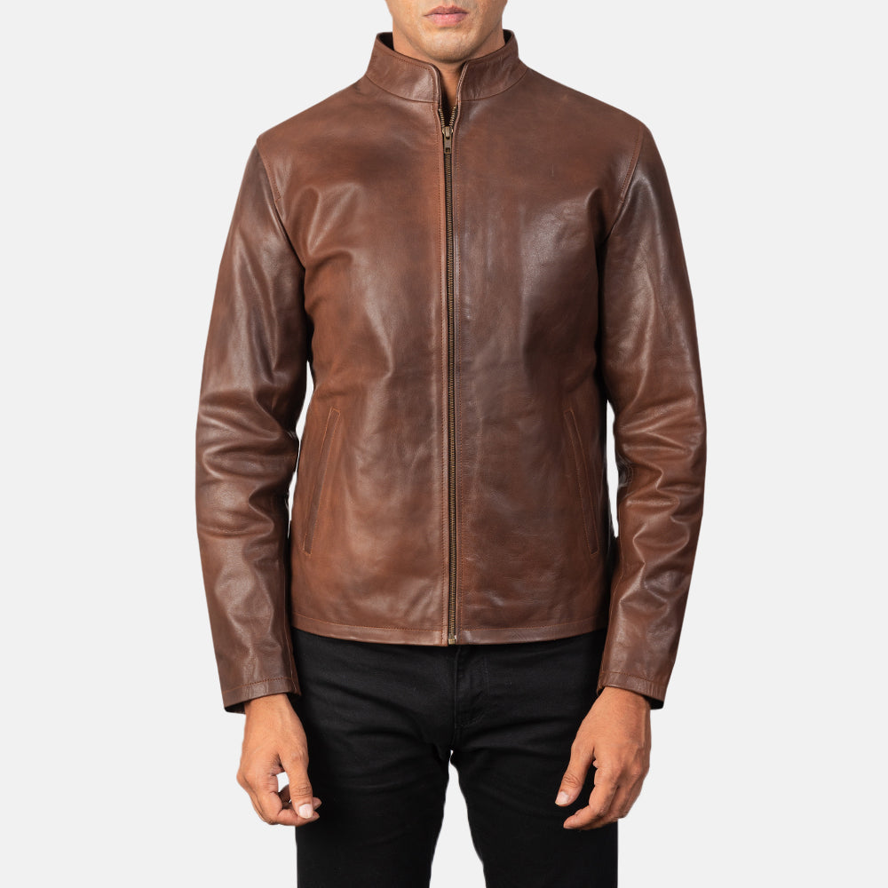 Men's Rugged Casual Biker Leather Jacket