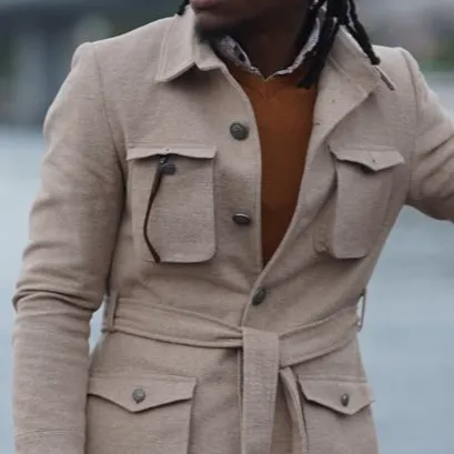 Polished Slim Fit Wool Tailored Coat