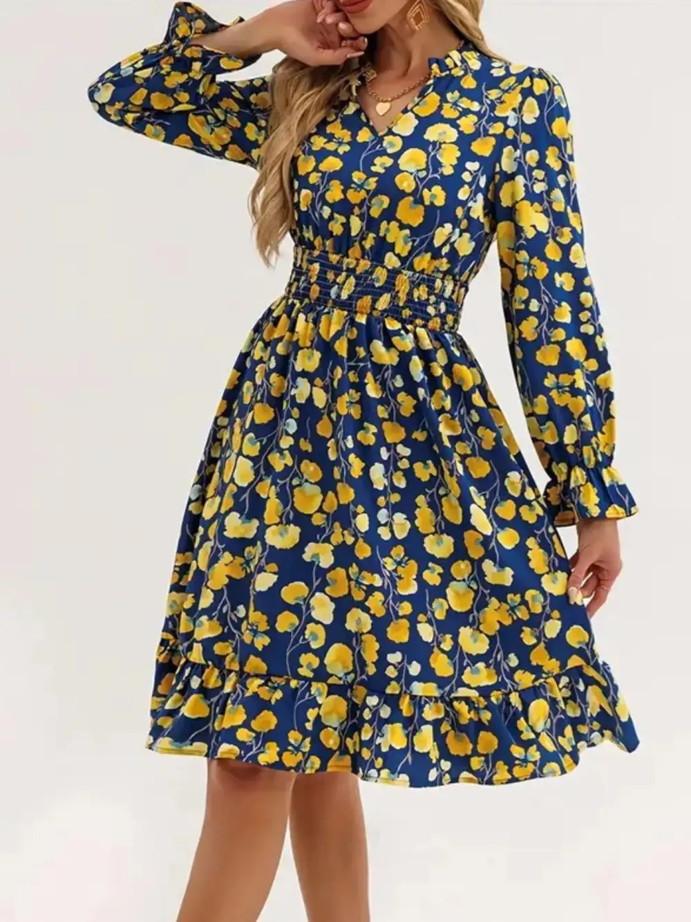 Clean Line Floral Dress