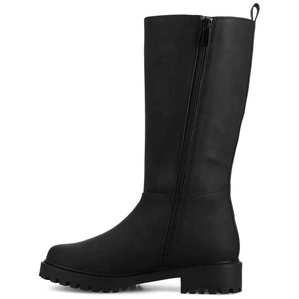 Stretch Shaft Block Heel Riding Boots