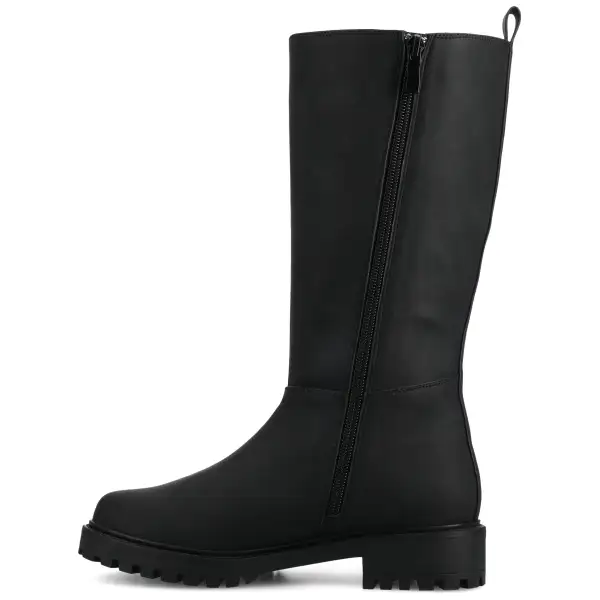 Stretch Shaft Block Heel Riding Boots