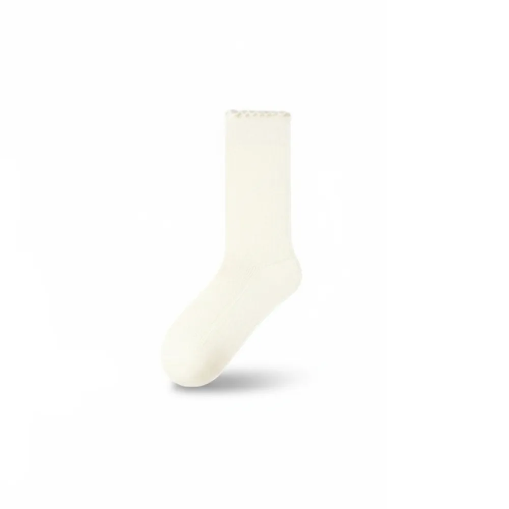 Lettuce Trim Ribbed Slouch Crew Socks