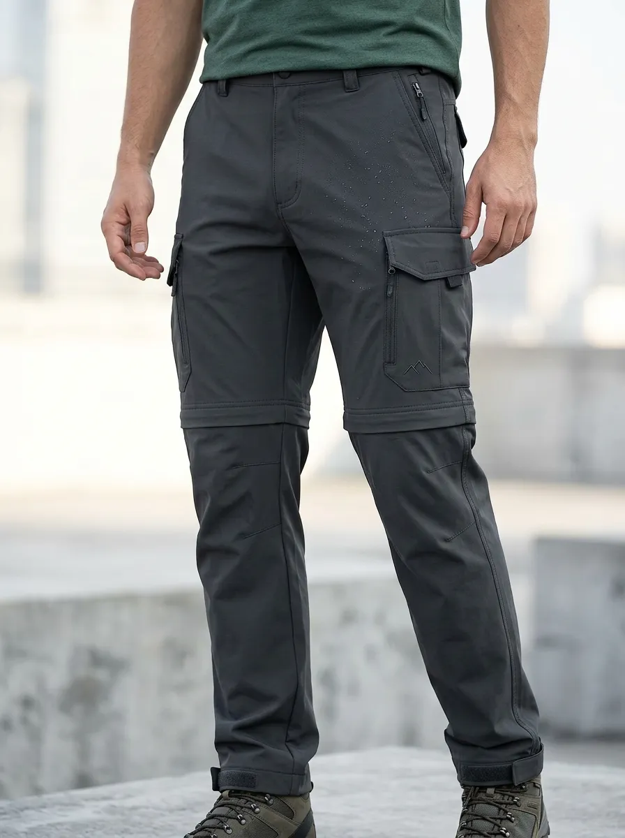 Men's Trek Hiking Mountain Graphic Waterproof Zip Tactical Cargo Pants