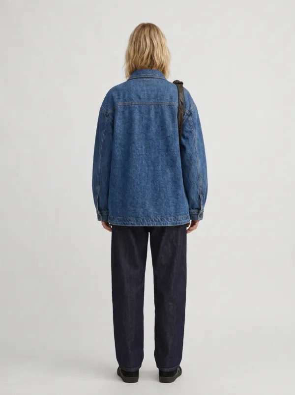 Women's Oversized Vintage Wash Denim Jacket