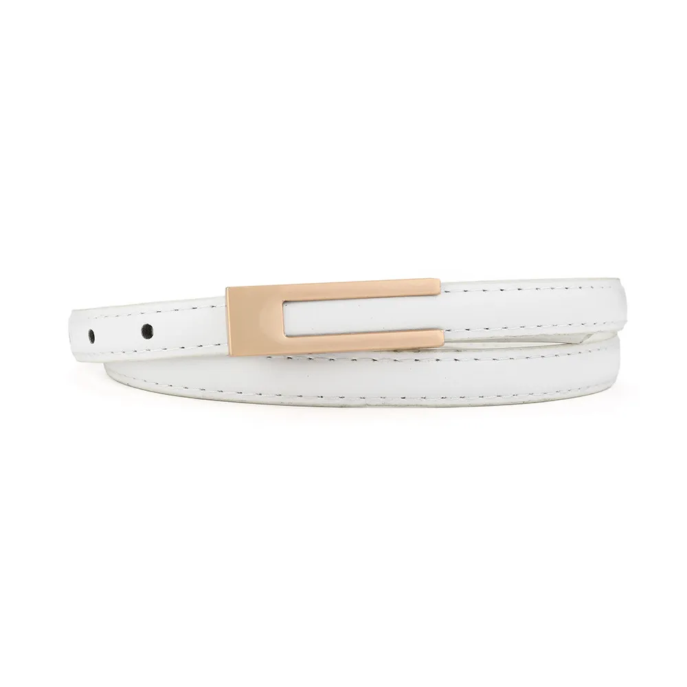 This slim women’s belt is made for the outfits you already love.  The sleek G-shaped metal buckle adds just the right amount of sophistication, while the narrow strap creates a clean, feminine silhouette without overpowering your look.
