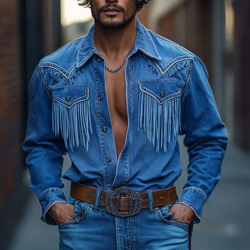 Relaxed Button Denim Shirt