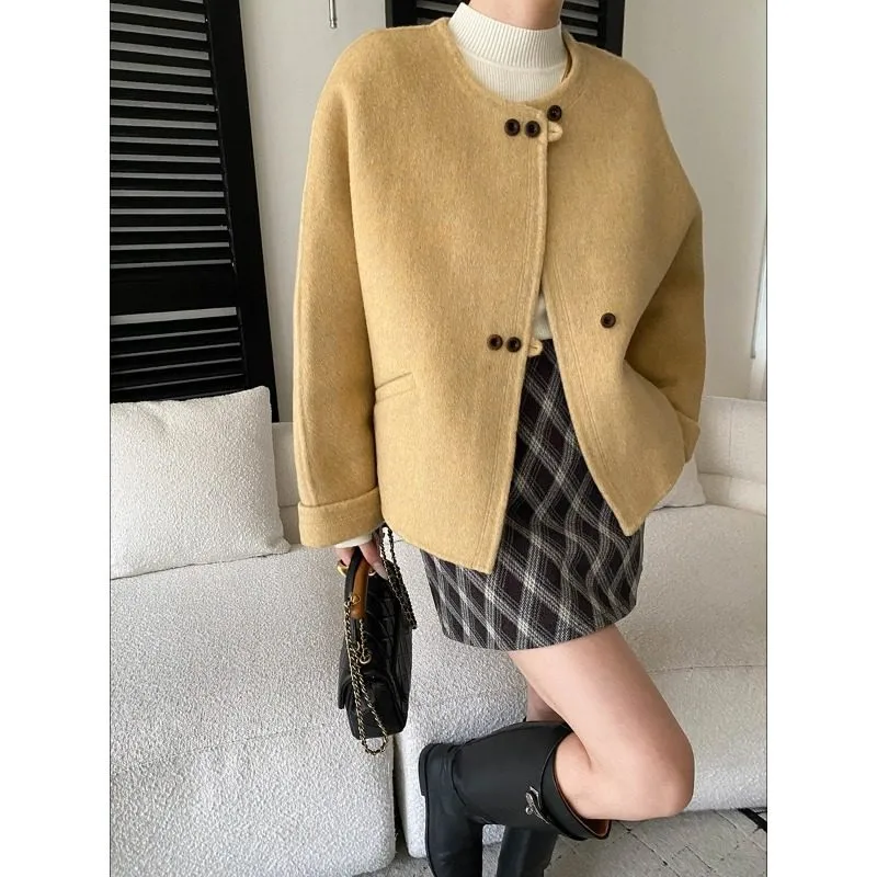 Tailored Wool-Blend Casual Outerwear Jacket