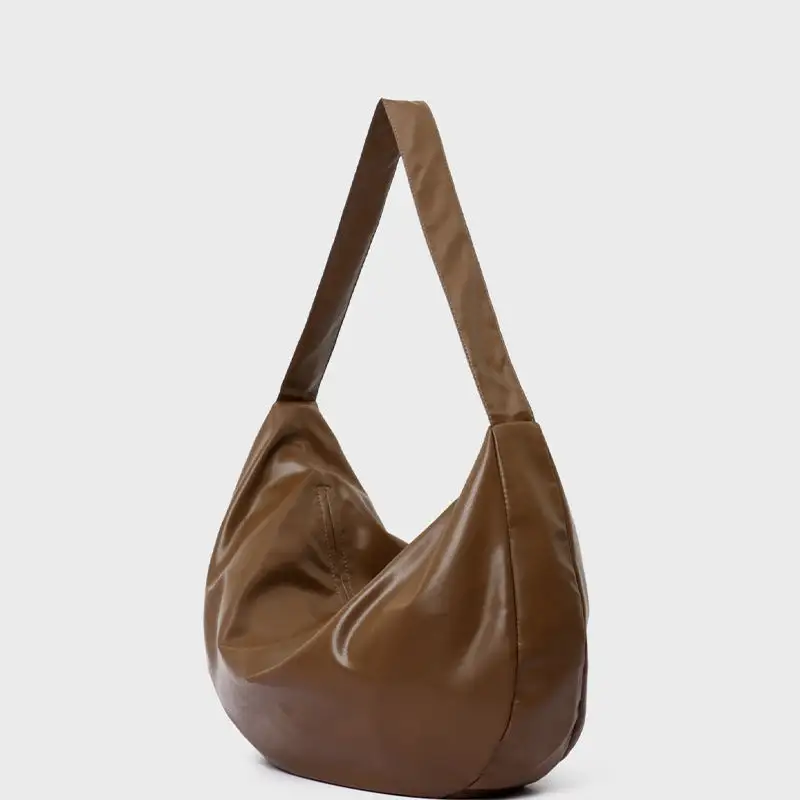 Large Capacity Soft Leather Tote Bag Minimal Chic Shoulder Crossbody