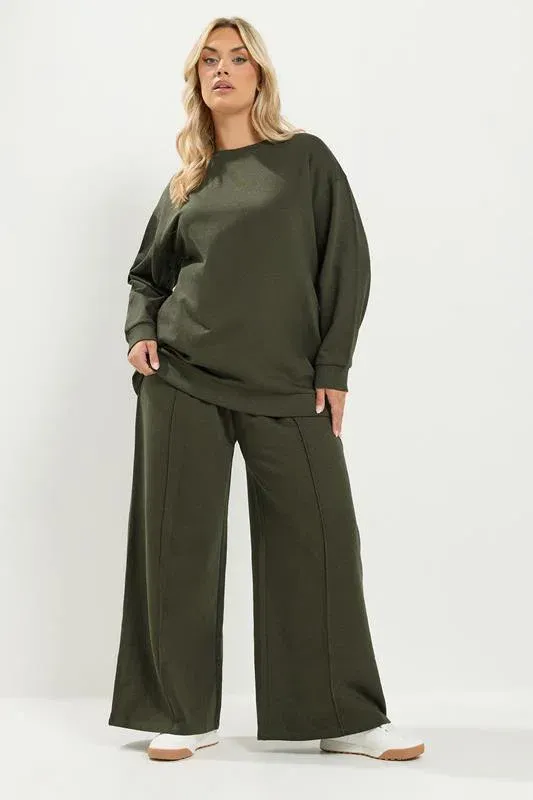 Khaki Green Crew Neck Sweatshirt