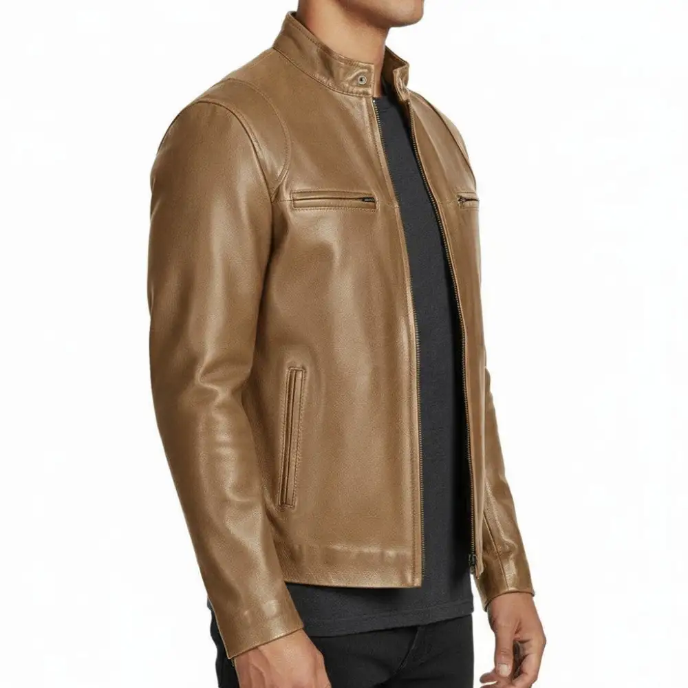 Leather Biker Bomber Multi Pocket Jacket