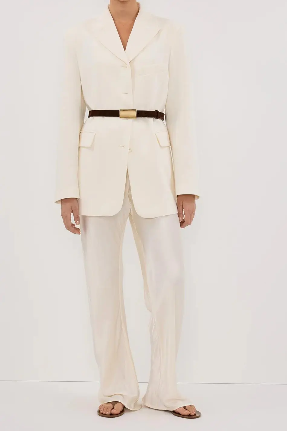 CREAM SATIN PANT