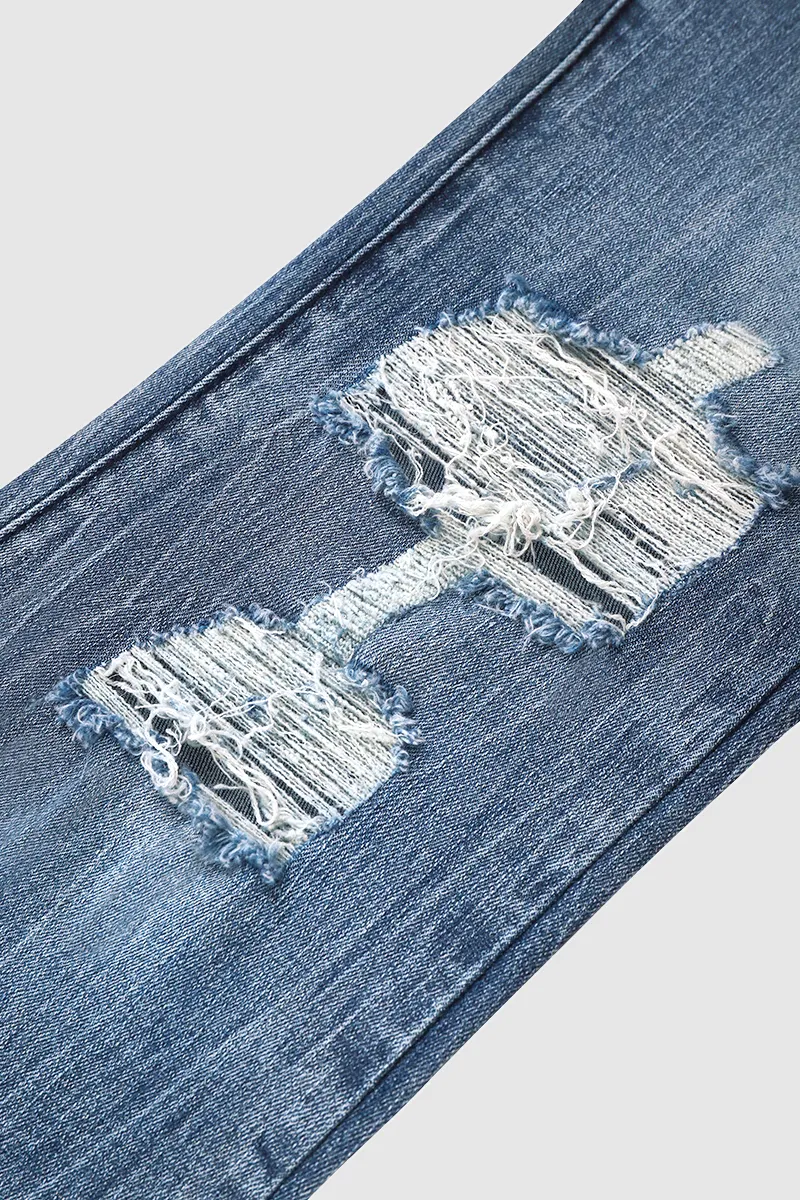 Vintage Ripped Flare Jeans