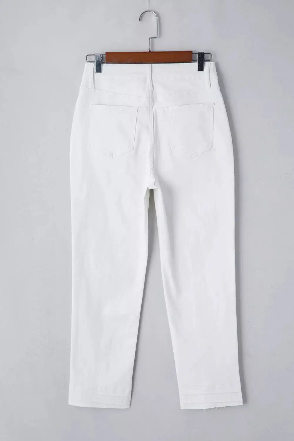 Streamlined Washed Pocketed Stretch Straight Leg Jeans