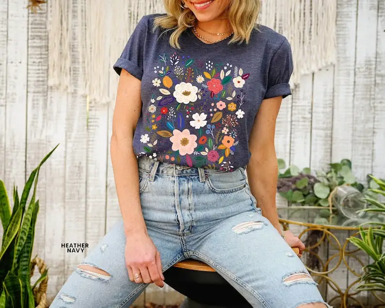 Wild Flowers Print T-Shirt