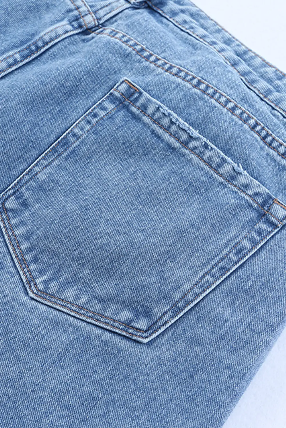 Sky Blue High Rise Crossover Waist