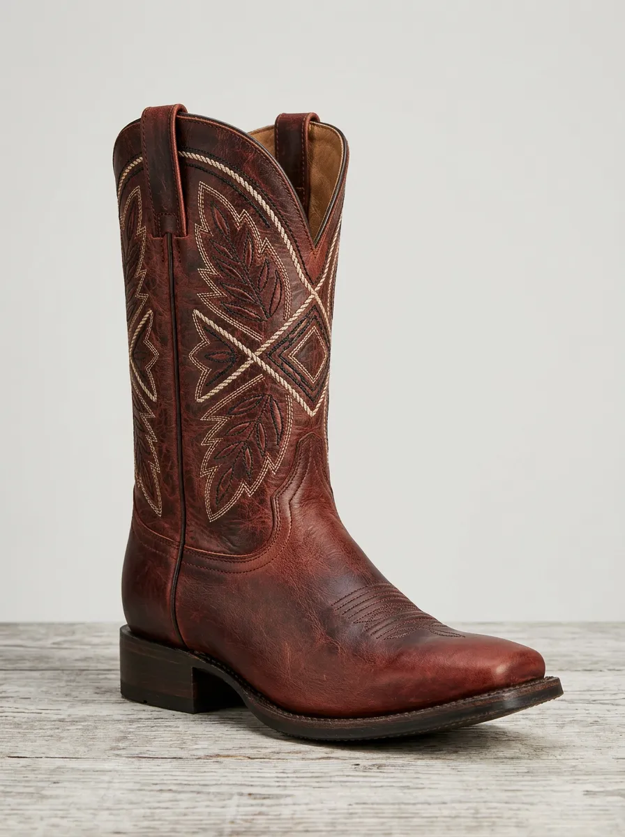 Heritage Embroidered Look Men's Western Cowboy Boots