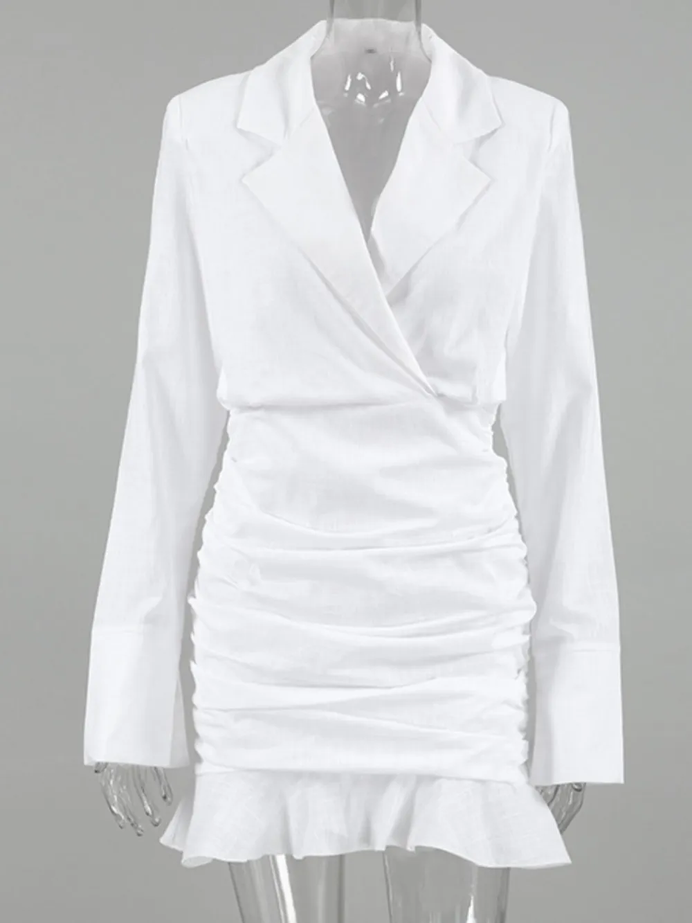 Gathered Detail Ruched Mini Dress