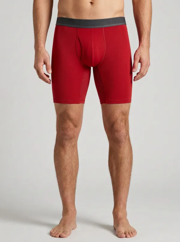 Men's Athletic Performance Grey Ribbed Boxer Briefs