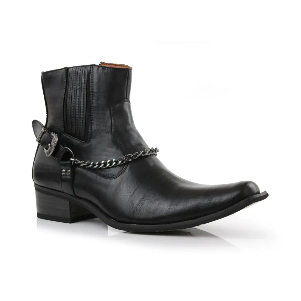 Suede Faux-Leather Pointed-Toe Chelsea Boots