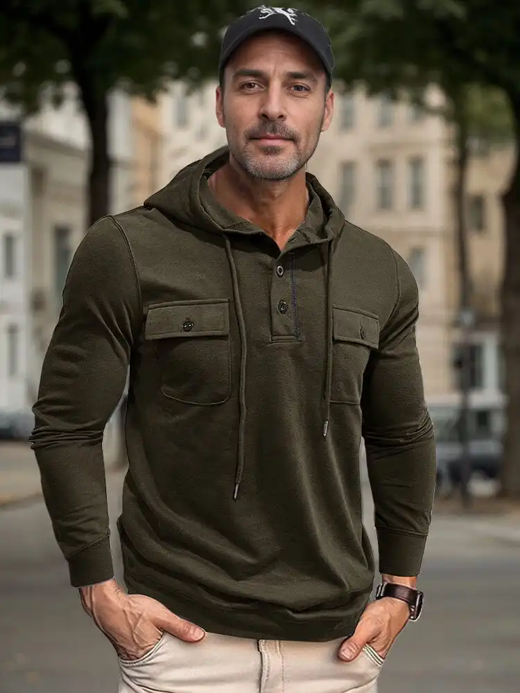 Casual Utility Inspired Hoodie T-Shirt