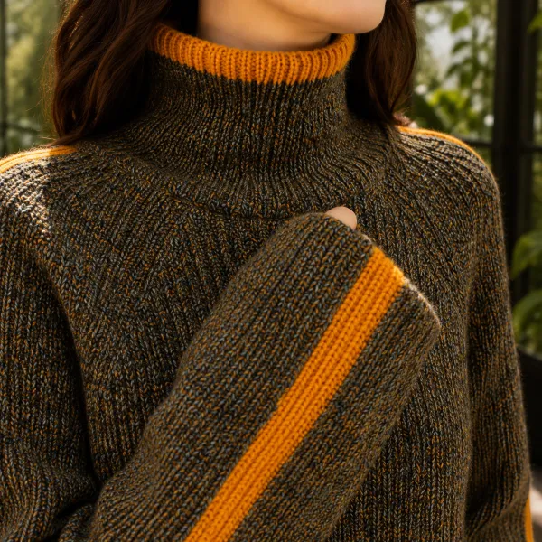 Turtleneck Ribbed Sweater