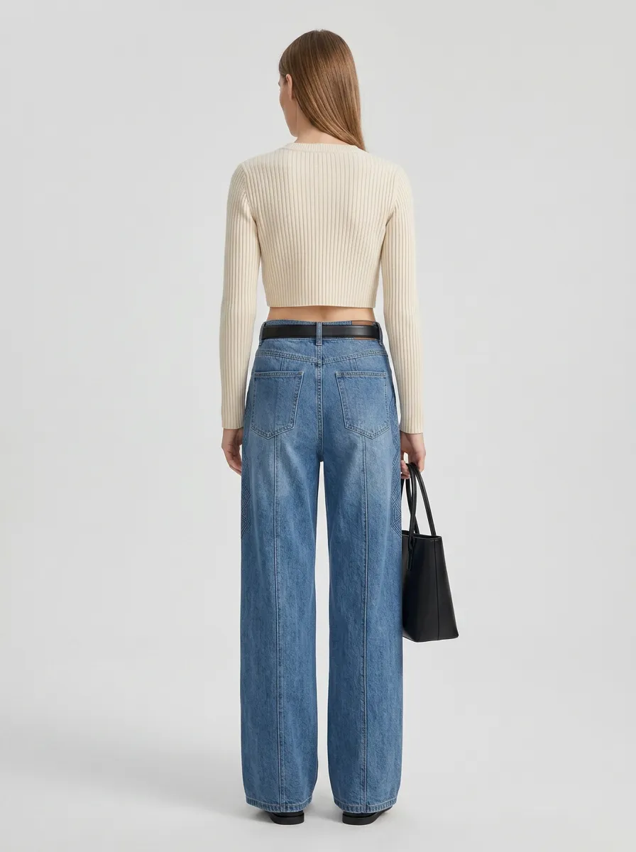 Women's Wide Leg Casual Denim Jeans