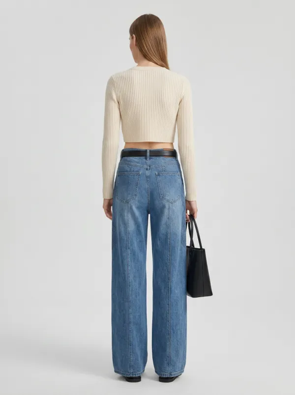 Women's Wide Leg Casual Denim Jeans