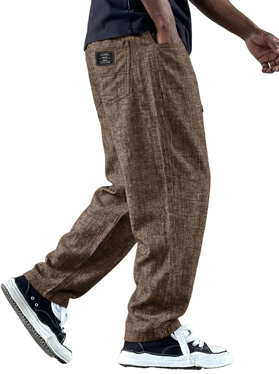 Structured Linen Blend Pants