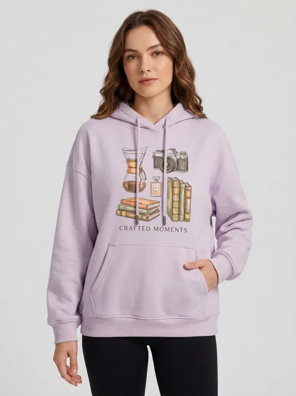 Women's Hobby Lover Coffee Camera Books Graphic Hoodie